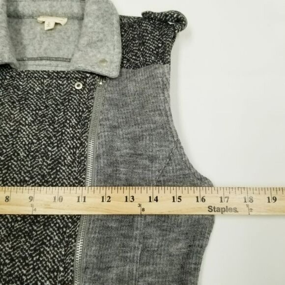 Hem & Thread Womens Small Herringbone Sleeveless Vest‎ Gray Retro Boho Indie - Picture 7 of 10